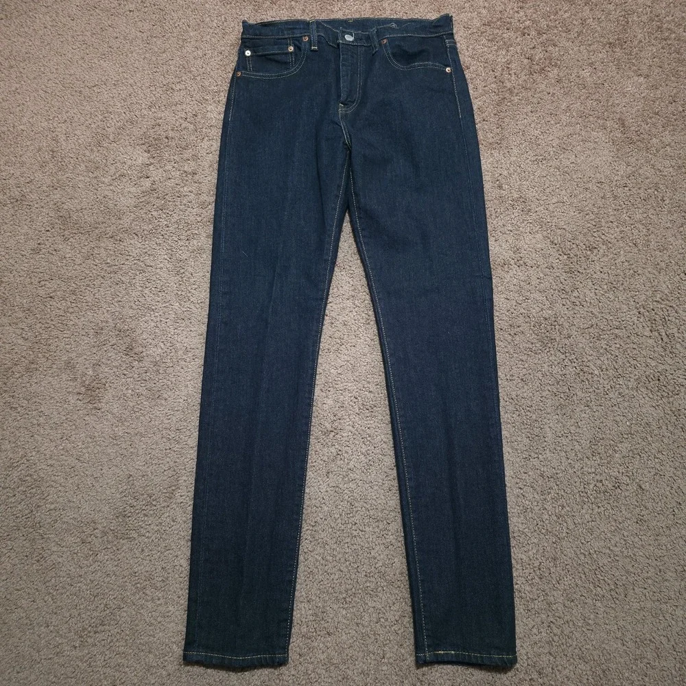 Levi Premium 512 Dark Wash Jeans Mens 33 x 34 Big E Pants *Barely Worn Excellent